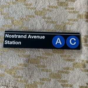 Nostrand Subway Sign MTA station transit lines nyc tourist city train N